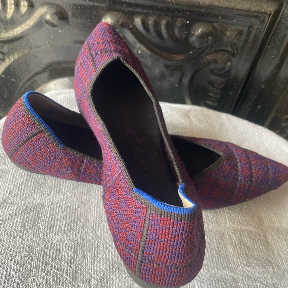 💎Rothy's Plaid Flats in Purple and Blue 2020 Limited Edition. No box - Picture 9 of 16